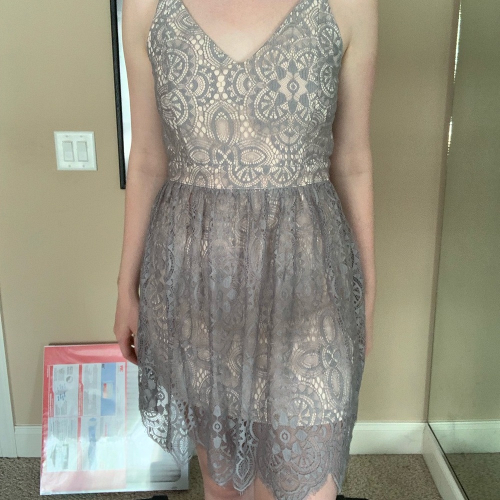 Grey Lace Dress